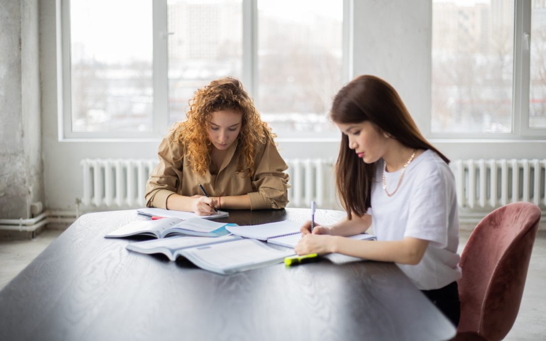 two ladies working together