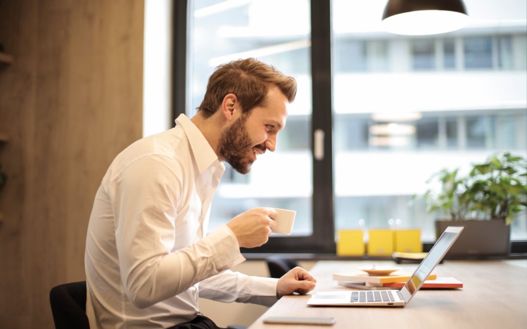 man using laptop